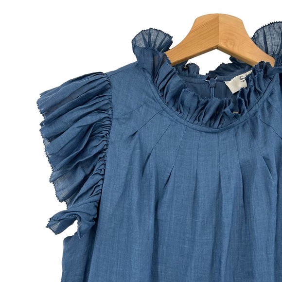 Sea NY Lucy Tiered High Neck Ruffle Tunic Dress Sz 0 - Picture 4 of 6